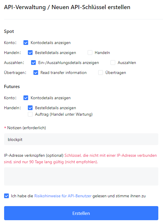 MEXC Blockpit Integration API settings DE.png