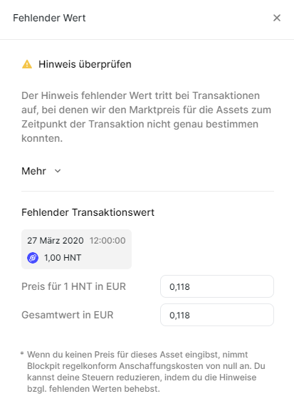 Fehlender